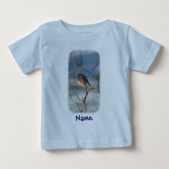 Camiseta De Bebé Animal Bluebird Tu Nombre Personalizado (Anverso)