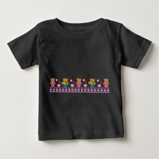 Camiseta de bebé animal con osos y polkadots