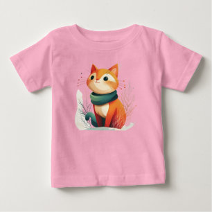 Camiseta De Bebé Animal en la Nieve