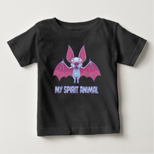Camiseta De Bebé Animal Espíritu Murciélago Albino Quirky