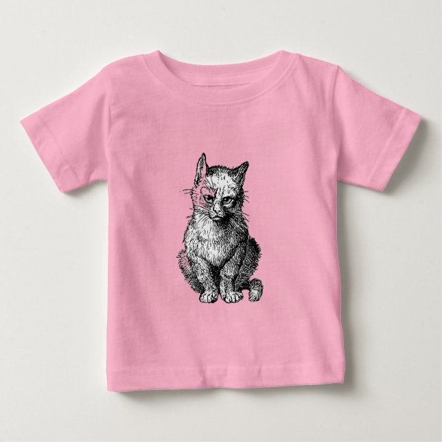 Camiseta de bebé animal gato lindo gruñón (Anverso)
