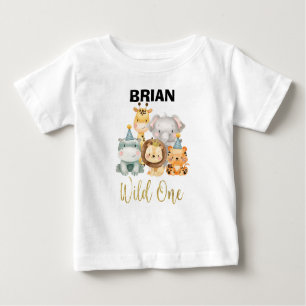 Camiseta De Bebé Animal Safari de niño salvaje de cumpleaños