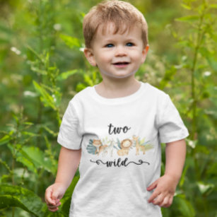 Camiseta De Bebé Animal Zoo Jungle Safari Dos Salvajes Cumpleaños
