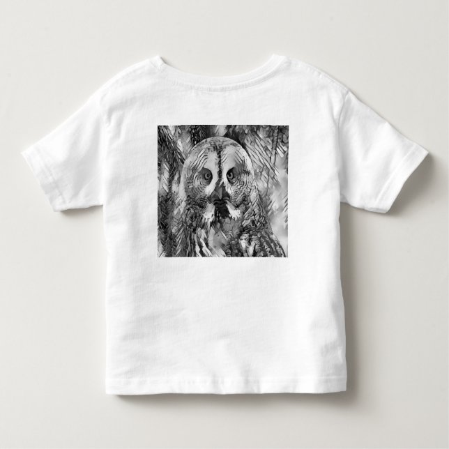 Camiseta De Bebé AnimalArtBW_Owl_001 (Reverso)