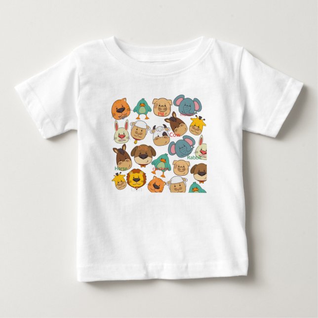 Camiseta De Bebé Animales adorables granja blanca (Anverso)