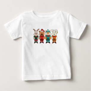 Camiseta De Bebé Animales adorables listos para el invierno