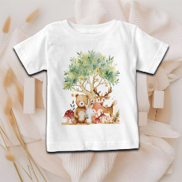Camiseta De Bebé Animales Caprichosos del Bosque