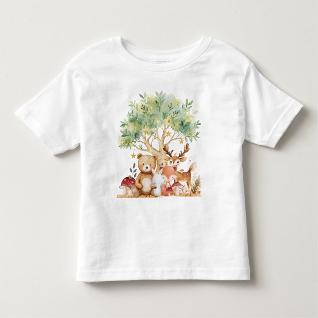 Camiseta De Bebé Animales caprichosos del bosque de Woodland (Anverso)