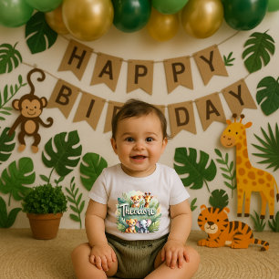 Camiseta De Bebé Animales Cute Safari Theodore Kids Tee
