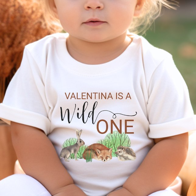 Camiseta De Bebé Animales de Cute Woodland salvajes un primer cumpl (Subido por el creador)