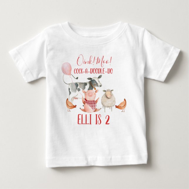 Camiseta De Bebé Animales de granja (Anverso)