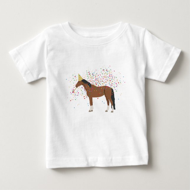 Camiseta De Bebé Animales de granja con fiesta de caballos que tien (Anverso)