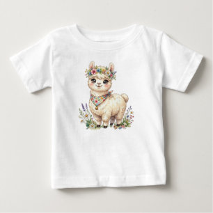 Camiseta De Bebé Animales de granja lindos-Alpaca