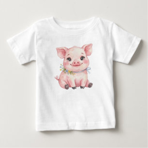 Camiseta De Bebé Animales de granja lindos-Cerdo