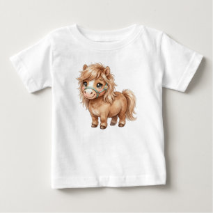 Camiseta De Bebé Animales de granja lindos-Poni