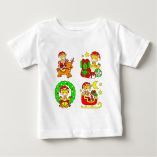 Camiseta De Bebé Animales de Guardería Lindos Navidad 2025