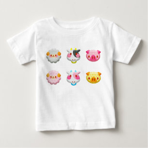 Camiseta De Bebé Animales de la granja Kawaii