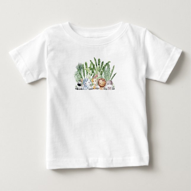 Camiseta De Bebé Animales de la jungla (Anverso)