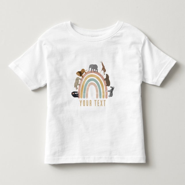 Camiseta De Bebé Animales de la jungla arcoiris (Anverso)