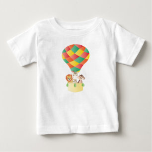 Camiseta De Bebé Animales de la jungla en globo de aire caliente co