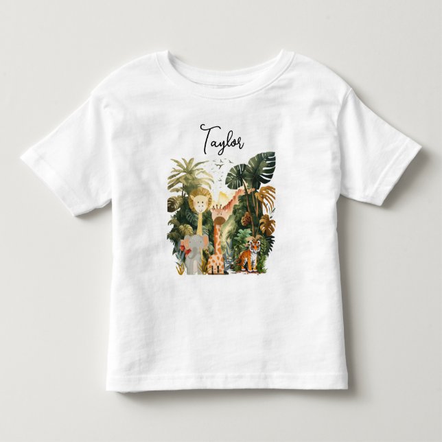 Camiseta De Bebé Animales de la Jungla Safari Exótico Soñado (Anverso)