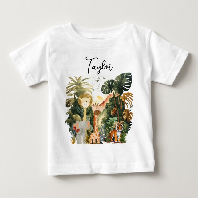 Camiseta De Bebé Animales de la Jungla Safari Exótico Soñado (Anverso)