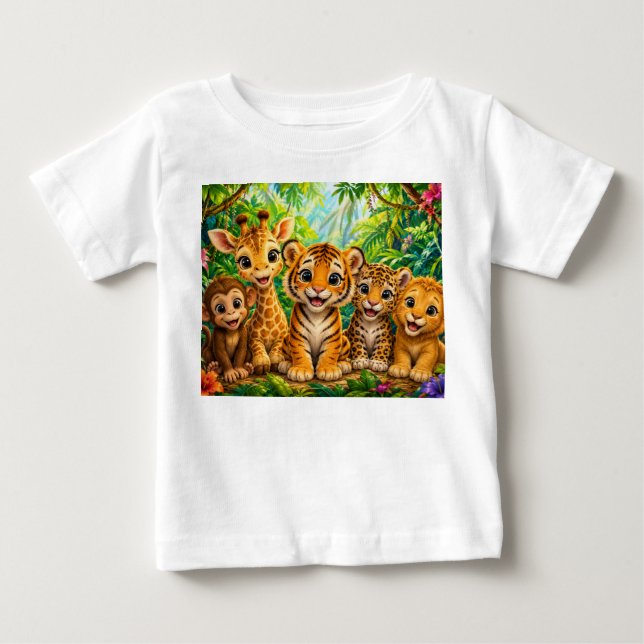 Camiseta De Bebé Animales de la selva bebé (Anverso)