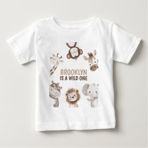 Camiseta De Bebé Animales de Safari Cumpleaños 1