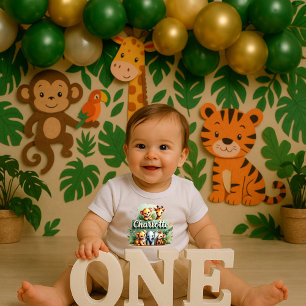 Camiseta De Bebé Animales de Safari Cute Charlotte Kids Tee