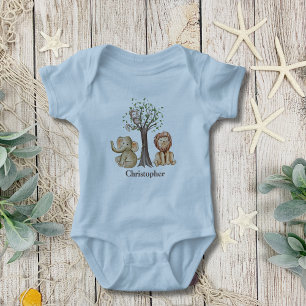 Camiseta De Bebé Animales de Safari de la Jungla Personalizados Leó
