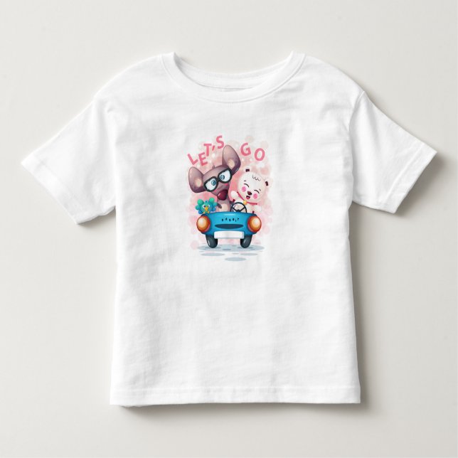 Camiseta De Bebé Animales de un vehículo no 3 (Anverso)