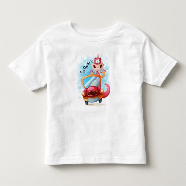 Camiseta De Bebé Animales de un vehículo no 4 (Anverso)