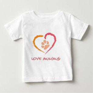 Camiseta De Bebé Animales del amor
