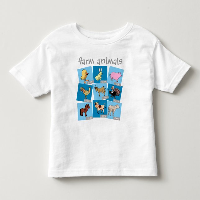 Camiseta De Bebé Animales del campo (Anverso)