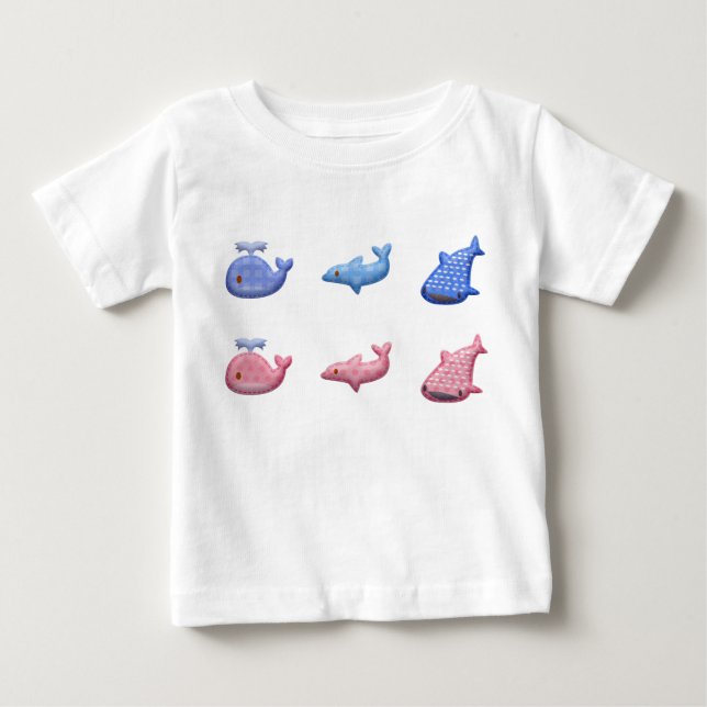 Camiseta De Bebé Animales del mar de Kawaii (Anverso)