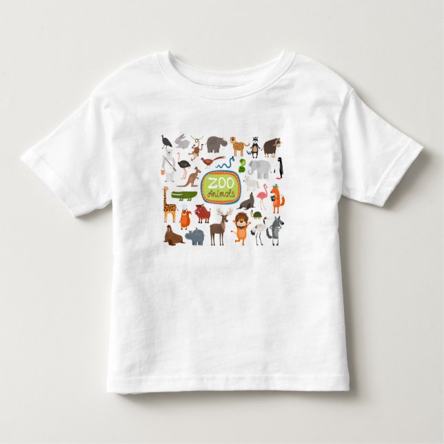 Camiseta De Bebé Animales del parque zoológico (Anverso)