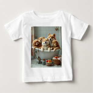 Camiseta De Bebé Animales divertidos en la bañera