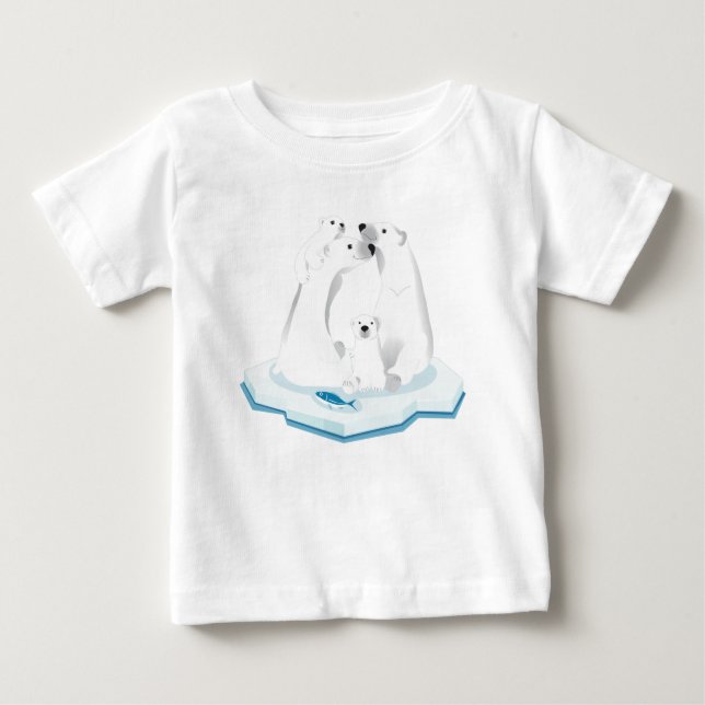 Camiseta De Bebé Animales en peligro de extinción - Oso polar (Anverso)