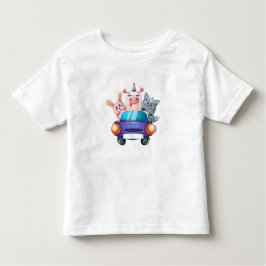 Camiseta De Bebé Animales en un coche no 2