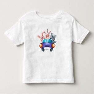 Camiseta De Bebé Animales en un coche no 2