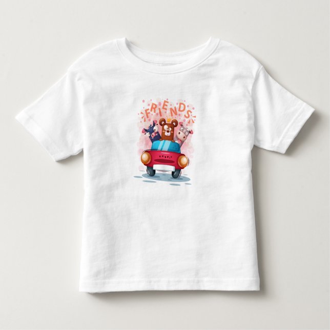 Camiseta De Bebé Animales en un coche no 5 (Anverso)
