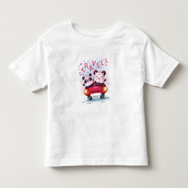 Camiseta De Bebé Animales en un coche no 6 (Anverso)