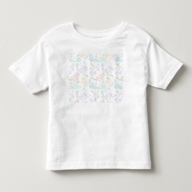 Camiseta De Bebé Animales multicolores (Anverso)