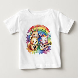 Camiseta De Bebé Animales muy bien educados tocando música