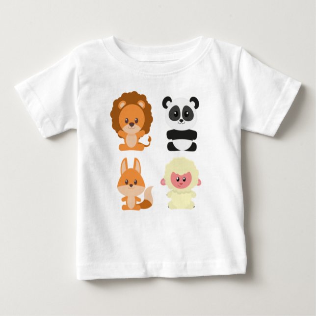 Camiseta De Bebé animales, personalizados, imágenes de leones (Anverso)