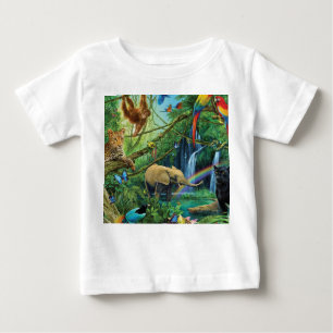 Camiseta De Bebé Animales que viven juntos tiran almohada