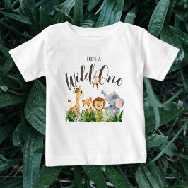 Camiseta De Bebé Animales Safari salvajes Cumpleaños de un niño