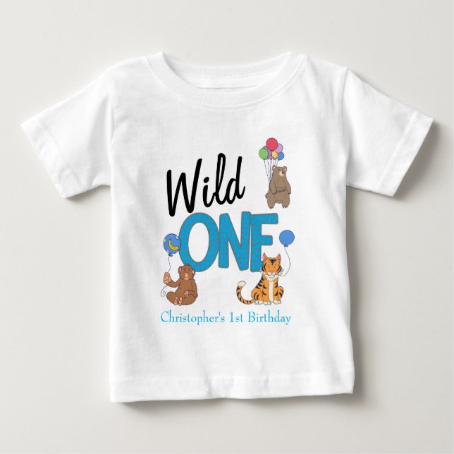 Camiseta De Bebé Animales salvajes de la jungla de Safari de primer (Anverso)