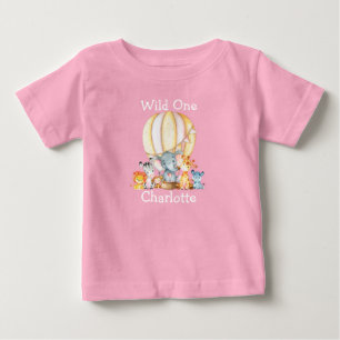 Camiseta De Bebé Animales salvajes de Safari de primer cumpleaños d