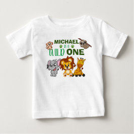 Camiseta De Bebé Animales salvajes de Safari de una selva primer cu